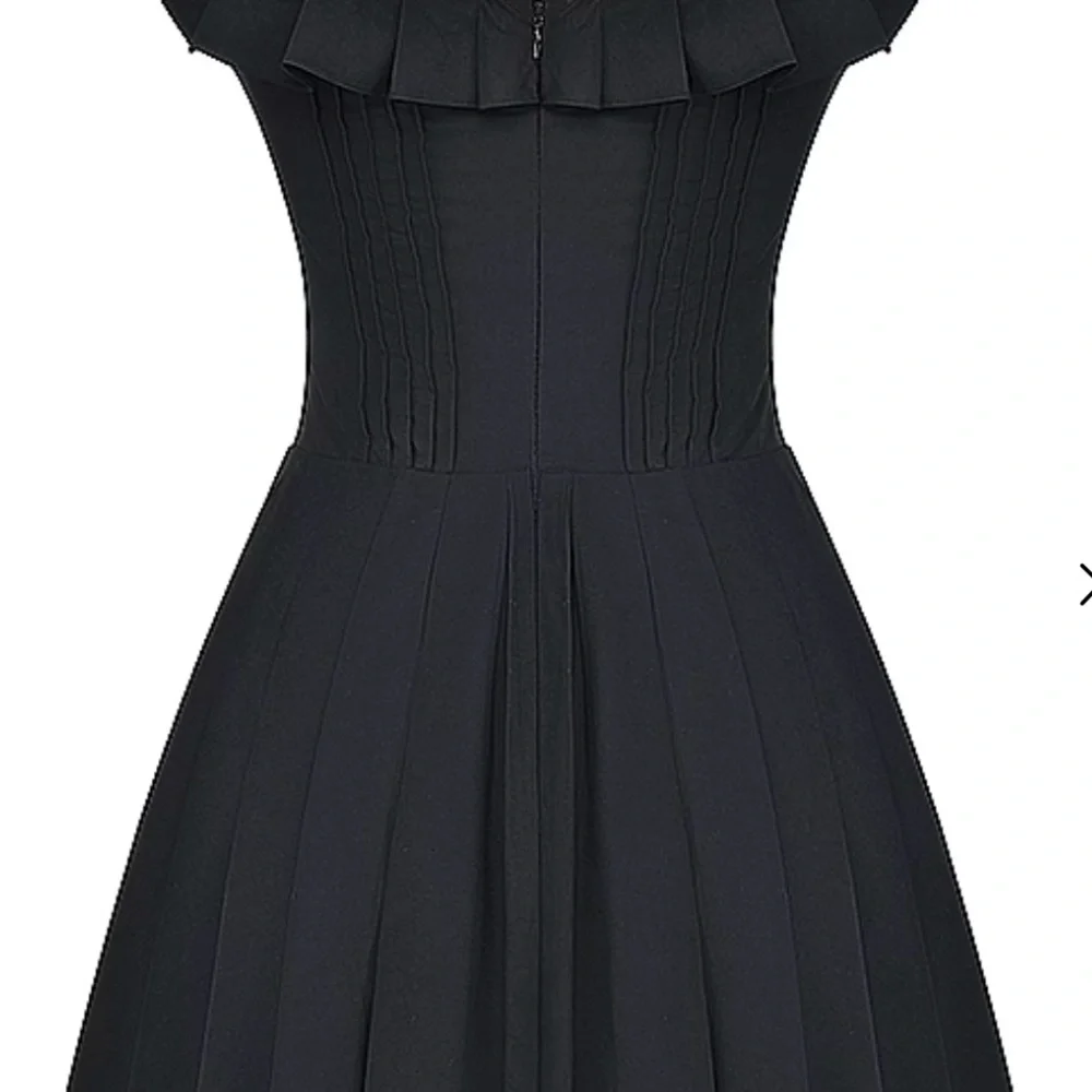 House of CB JEMIMA Black Pin Tuck Pleated Dress